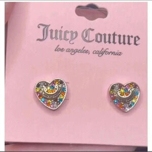NEW JUICY COUTURE  RAINBOW HEART STUD EARRINGS